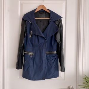 SOLD - Dawn Levy leather and canvas Spring jacket SOLD